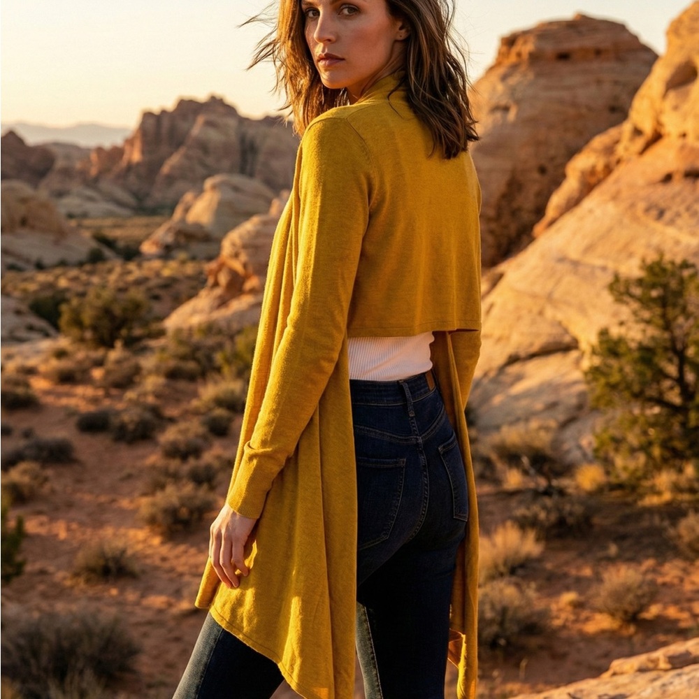 BCBGMaxAzria Yellow Knit Top